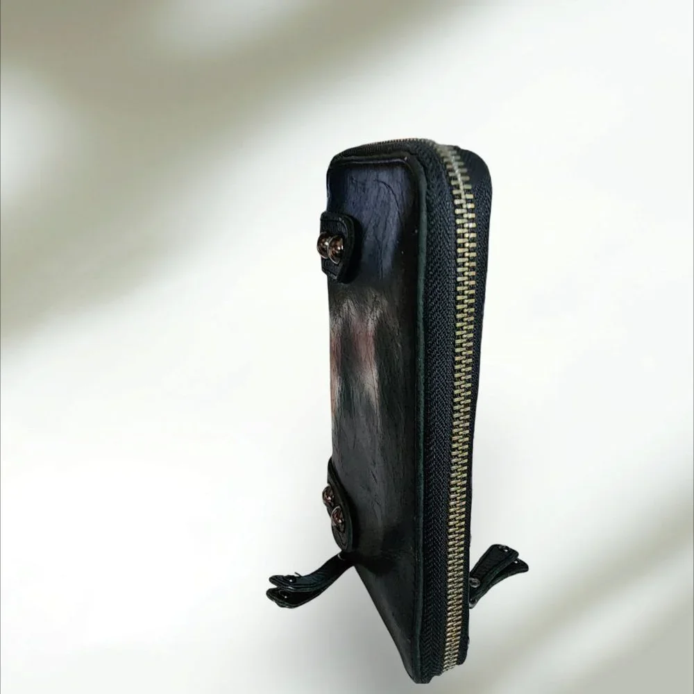 GENUINE LEATHER Black Unisex Wallet